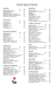 West End Marina Restaurant Wine List