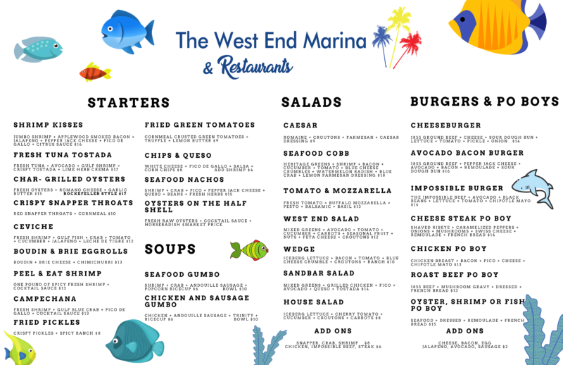 West End Marina and Restaurants 1 . The West End Marina and Restaurants